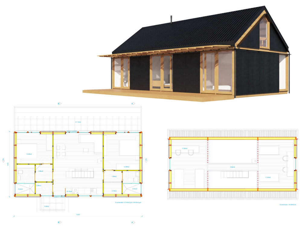 tamaño de las casas modulares prefabricadas de madera
